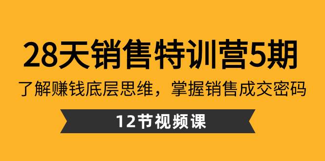 28天·销售特训营5期：了解赚钱底层思维，掌握销售成交密码（12节课）-繁星副业