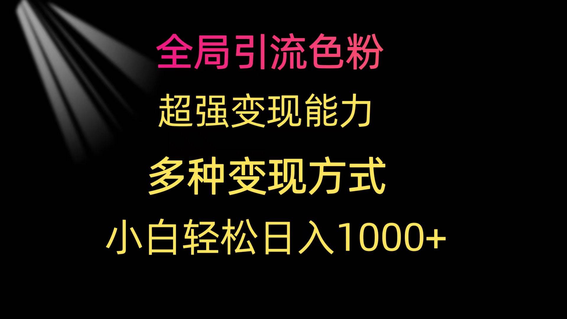 全局引流色粉 超强变现能力 多种变现方式 小白轻松日入1000+-繁星副业