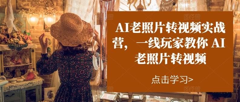AI老照片转视频实操训练营，一线玩家教你AI老照片转视频-繁星副业
