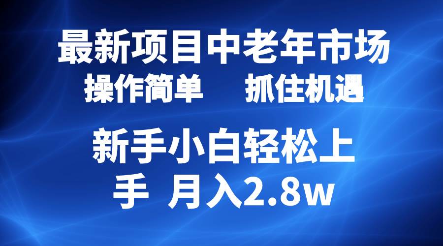 2024最新项目，中老年市场，起号简单，7条作品涨粉4000+，单月变现2.8w-繁星副业
