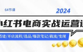 2024小红书电商实战运营课:账号搭建/开店流程/选品/爆款笔记/截流/变现-繁星副业