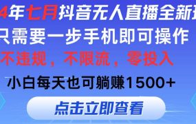 2024年七月抖音无人直播全新玩法,只需一部手机即可操作,小白每天也可...-繁星副业