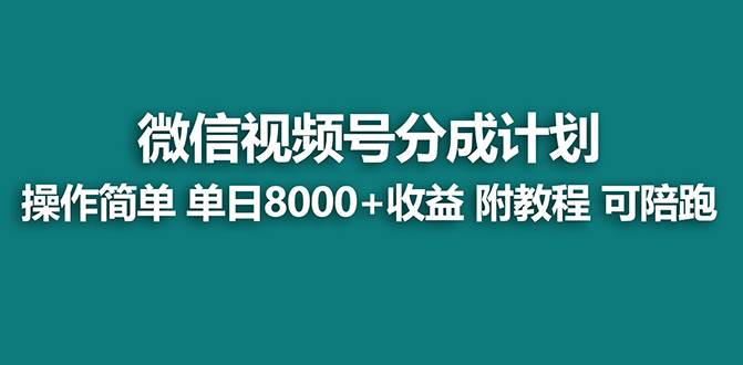 【蓝海项目】视频号分成计划最新玩法，单天收益8000+，附玩法教程，24年…-繁星副业