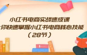 小红书电商实战速成课,让你快速掌握小红书电商核心技能(28节)-繁星副业