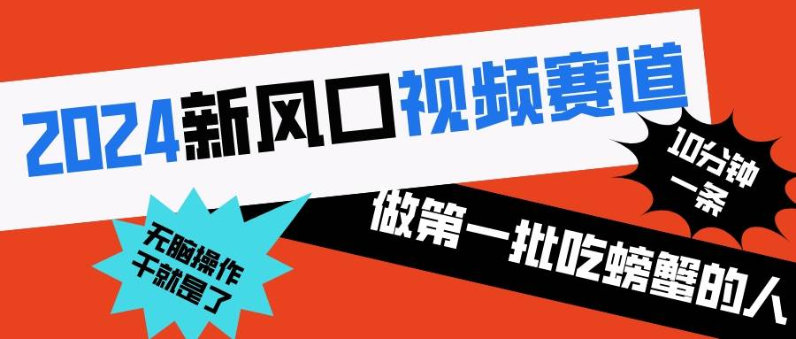 2024新风口视频赛道 做第一批吃螃蟹的人 10分钟一条原创视频 小白无脑操作1-繁星副业