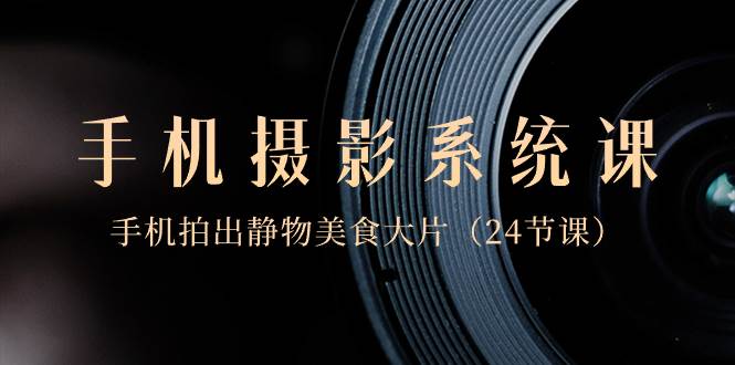 0基础-手机摄影系统课，手机拍出静物美食大片（24节课）-繁星副业
