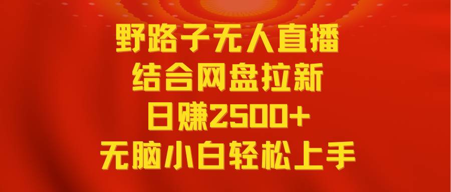 无人直播野路子结合网盘拉新，日赚2500+多平台变现，小白无脑轻松上手操作-繁星副业