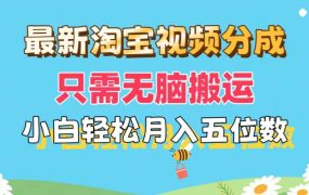最新淘宝视频分成，只需无脑搬运，小白也能轻松月入五位数，可矩阵批量...-繁星副业