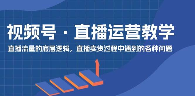 视频号 直播运营教学：直播流量的底层逻辑，直播卖货过程中遇到的各种问题-繁星副业