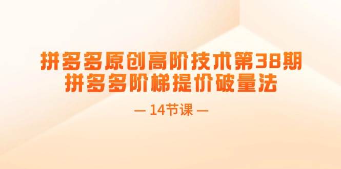 拼多多原创高阶技术第38期，拼多多阶梯提价破量法（14节课）-繁星副业