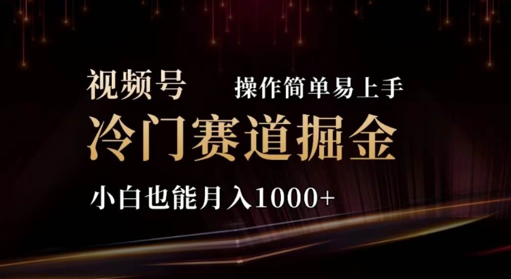 2024视频号冷门赛道掘金，操作简单轻松上手，小白也能月入1000+-繁星副业