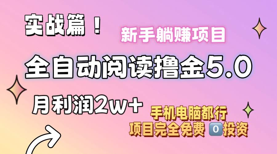 小说全自动阅读撸金5.0 操作简单 可批量操作 零门槛！小白无脑上手月入2w+-繁星副业