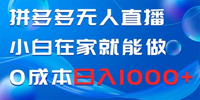 拼多多无人直播，小白在家就能做，0成本日入1000+-繁星副业
