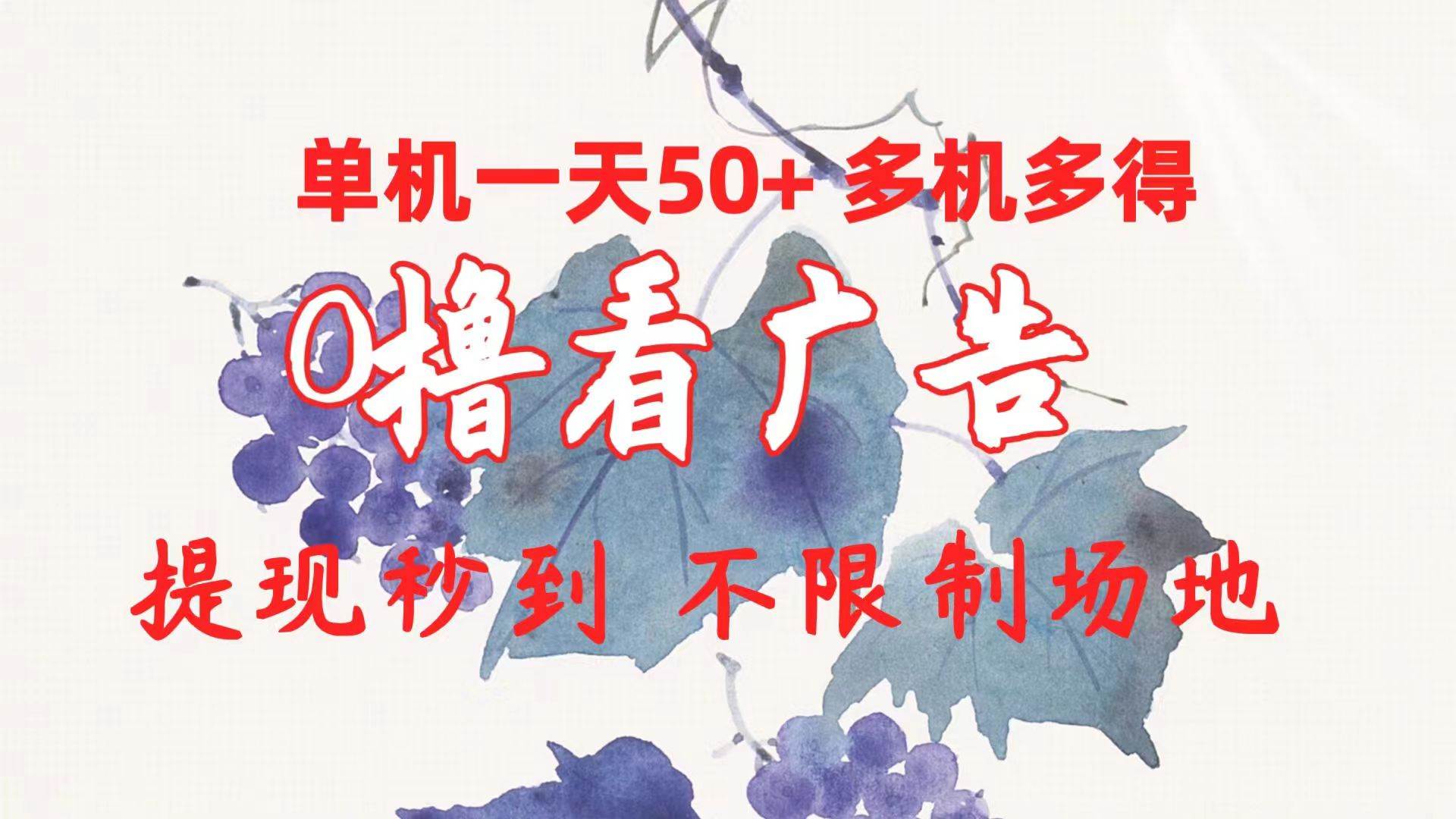 0撸看广告 单机一天50+多机多得 提现秒到 不限制场地操作-繁星副业