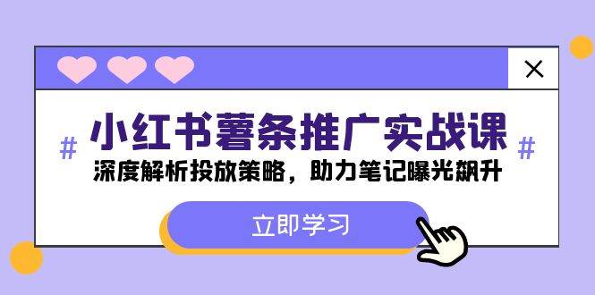 小红书-薯 条 推 广 实战课：深度解析投放策略，助力笔记曝光飙升-繁星副业