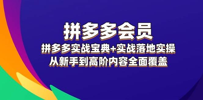 拼多多 会员，拼多多实战宝典+实战落地实操，从新手到高阶内容全面覆盖-繁星副业