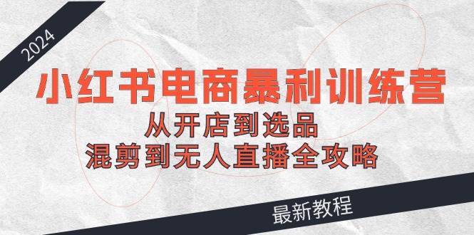 2024小红书电商暴利训练营：从开店到选品，混剪到无人直播全攻略-繁星副业