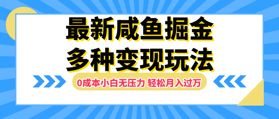 最新咸鱼掘金玩法，更新玩法，0成本小白无压力，多种变现轻松月入过万-繁星副业