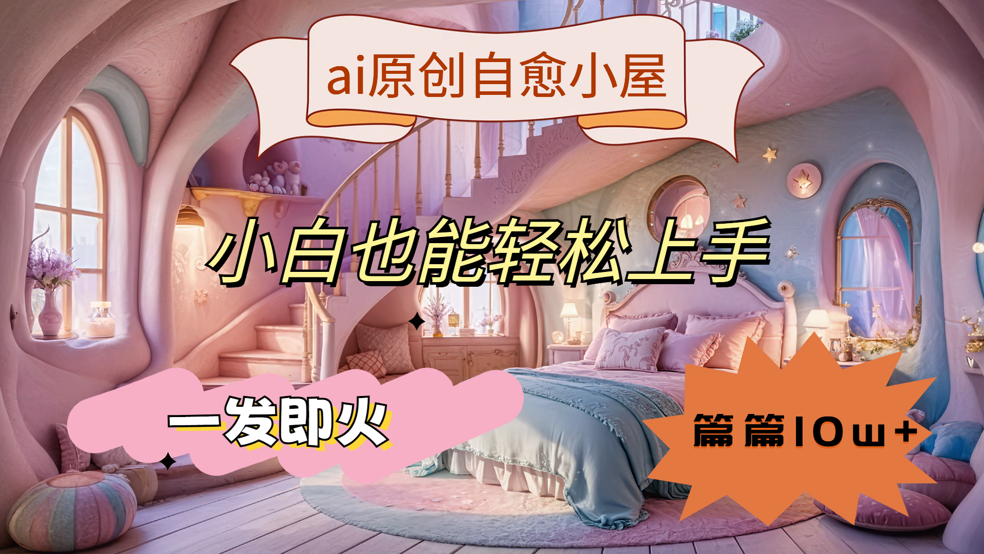 ai原创治愈小屋，小白也能轻松上手，一发即火，篇篇10w+-繁星副业