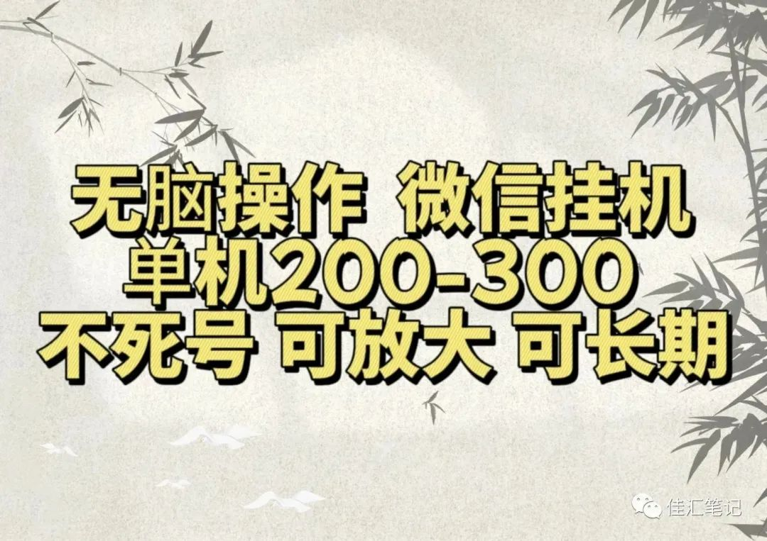 无脑操作微信视频号挂机单机200-300一天，不死号，可放大，工作室实测-繁星副业