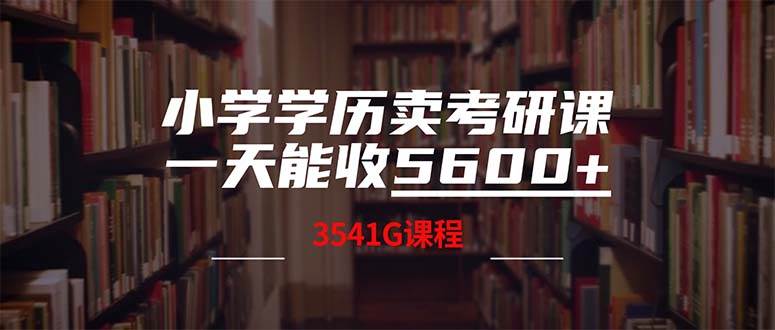 小学学历卖考研课程，一天收5600（附3580G考研合集）-繁星副业