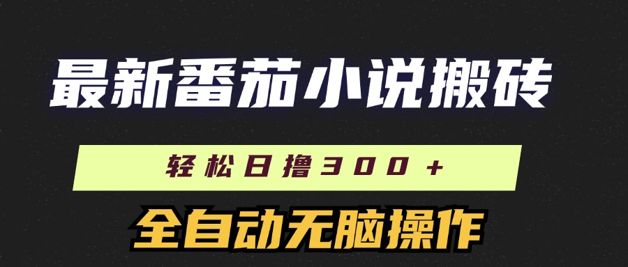 最新番茄小说搬砖，日撸300＋！全自动操作，可矩阵放大-繁星副业