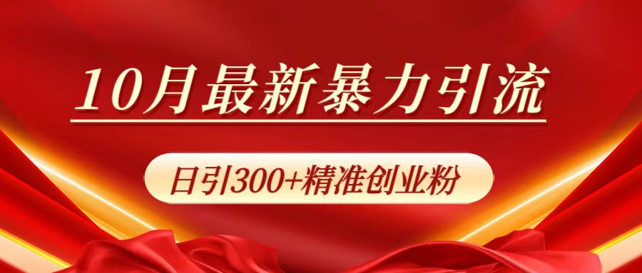 10月最新暴力引流，日引300+精准创业粉-繁星副业