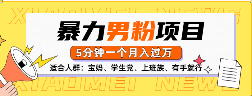 男粉项目，5分钟一个，无脑月入五位数-繁星副业