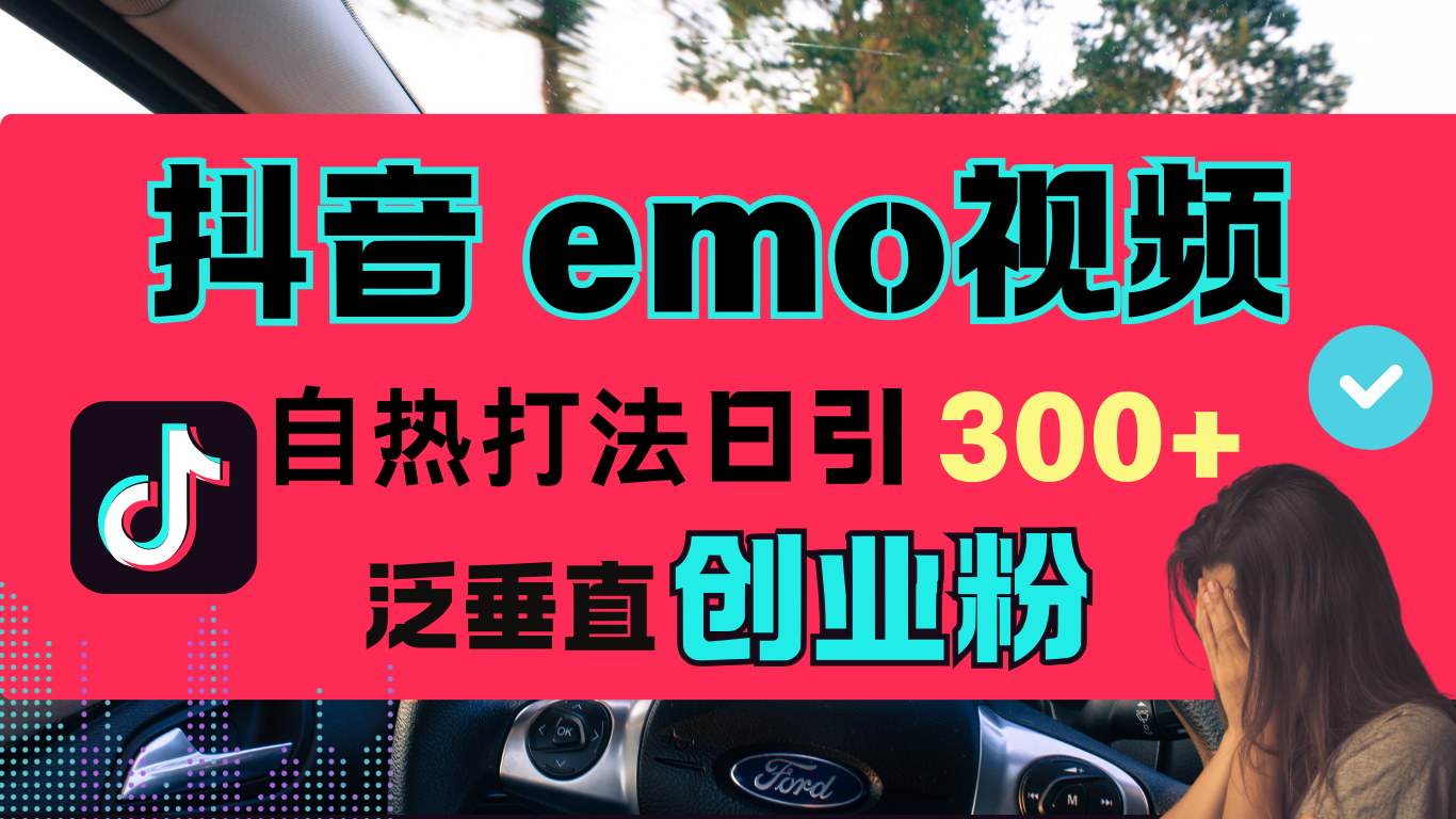抖音“EMO视频”自热流打法，日引300+泛垂直创业粉-繁星副业