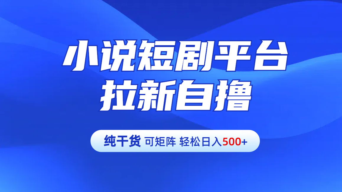 【纯干货】小说短剧平台拉新自撸玩法详解-单人轻松日入500+-繁星副业
