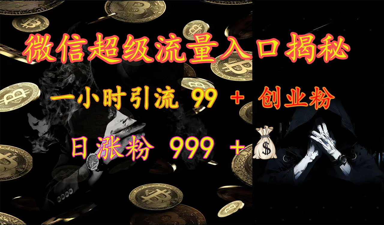 微信超级流量入口揭秘：一小时引流 99 + 创业粉，日涨粉 999 +【揭秘】-繁星副业