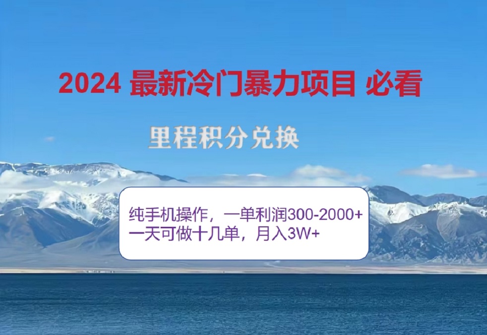 2024惊爆冷门暴利！出行高峰来袭，里程积分，高爆发期，一单300+—2000+，月入过万不是梦！-繁星副业