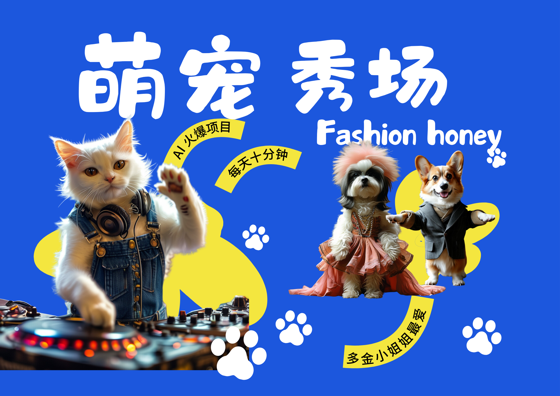 酷飒动物跳舞走秀  时尚喵FASHION汪 多金小姐姐最爱的 轻松月入破万-繁星副业
