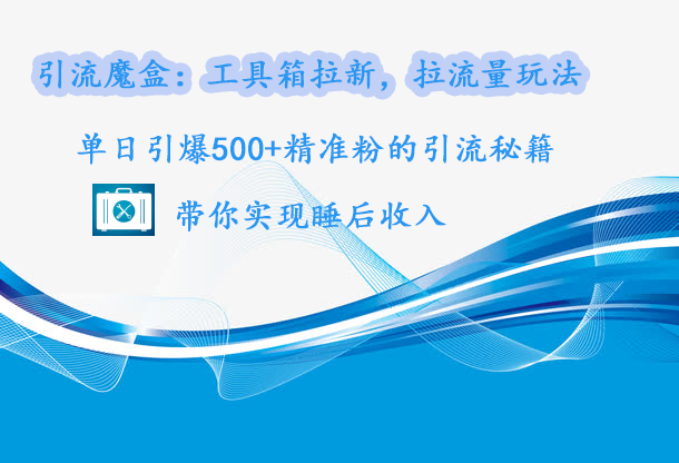 引流魔盒：工具箱拉新，拉流量玩法，单日引爆500+精准粉的引流秘籍，带你实现睡后收入-繁星副业