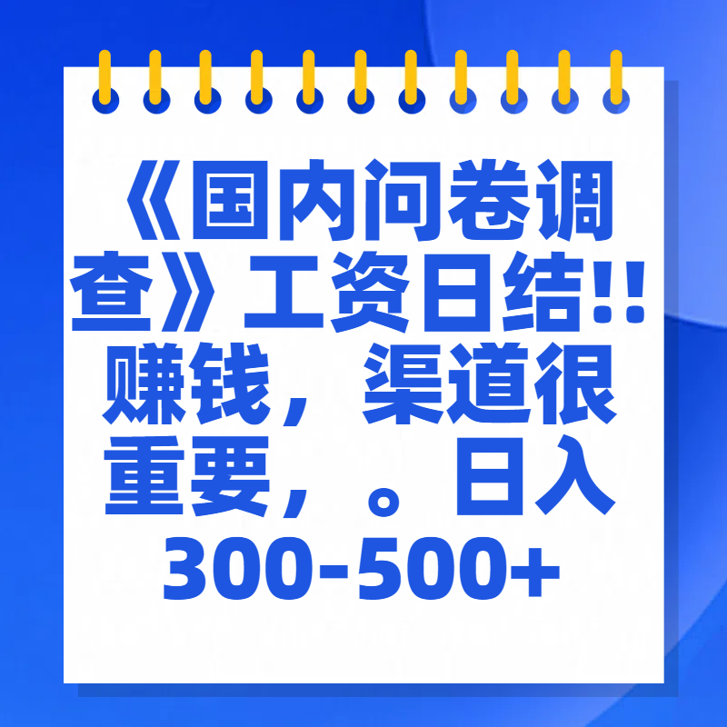 问卷调查答题，一个人在家也可以闷声发大财，小白一天2张，【揭秘】-繁星副业