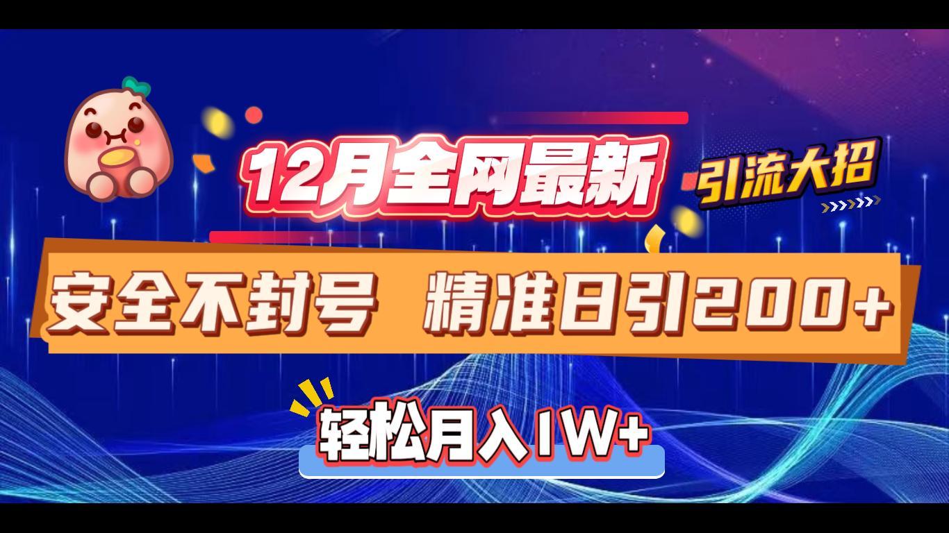 12月全网最新引流大招 安全不封号 日引精准粉200+-繁星副业