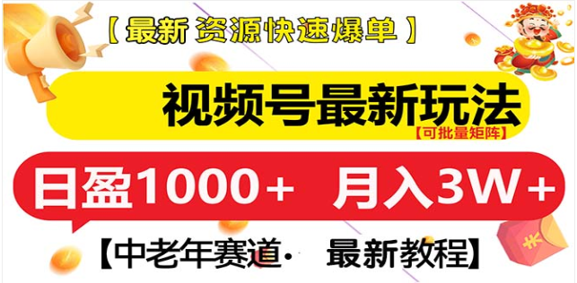 视频号独家玩法，老年养生赛道，无脑搬运爆款视频，日入1000+-繁星副业
