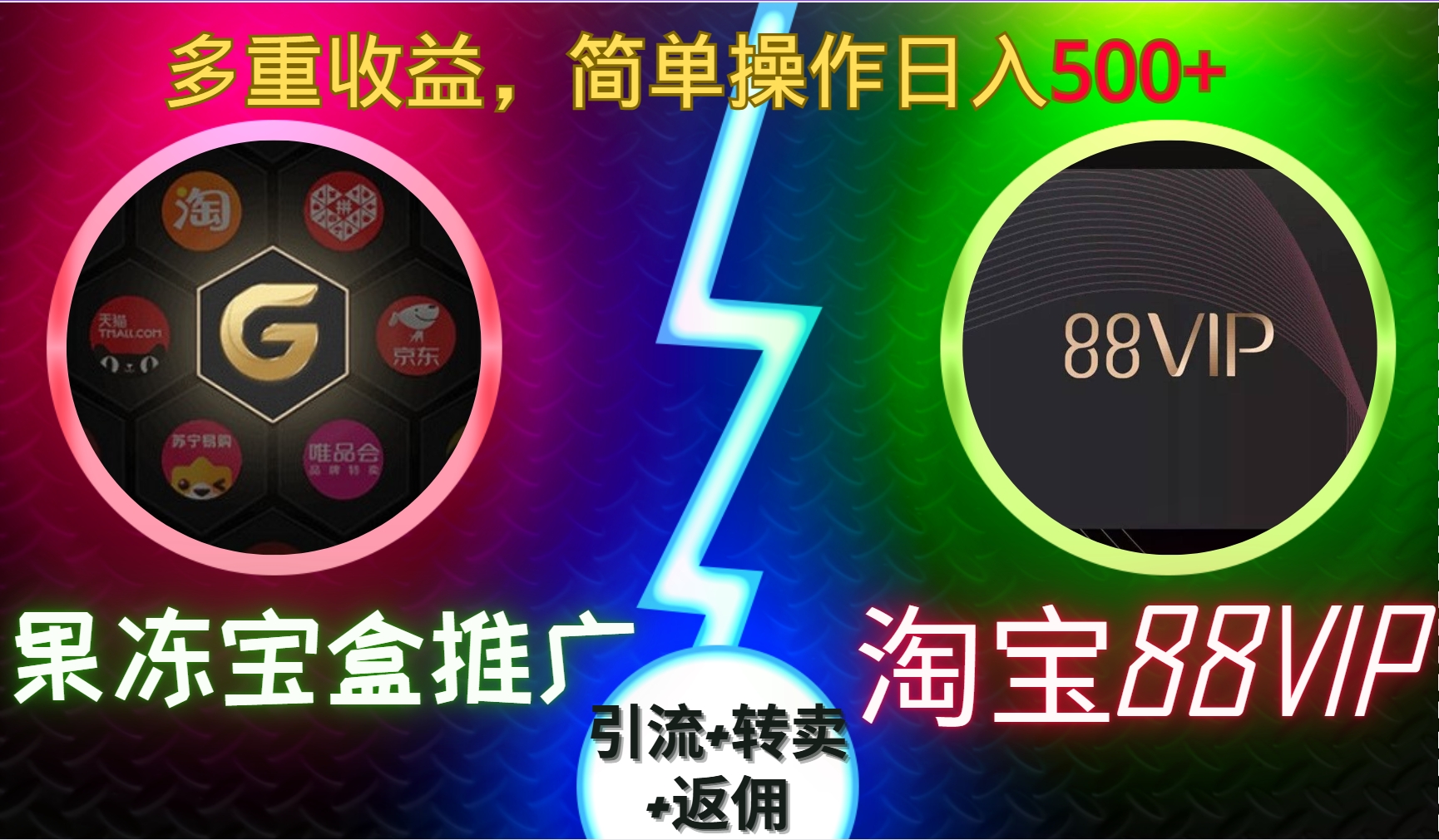 果冻宝盒推广88VIP，引流+转卖+返佣，多重收益，简单操作日入500+-繁星副业