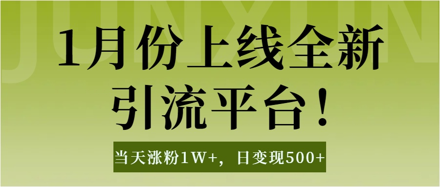 1月上线全新引流平台，当天涨粉1W+，日变现500+工具无脑涨粉，解放双手操作简单-繁星副业