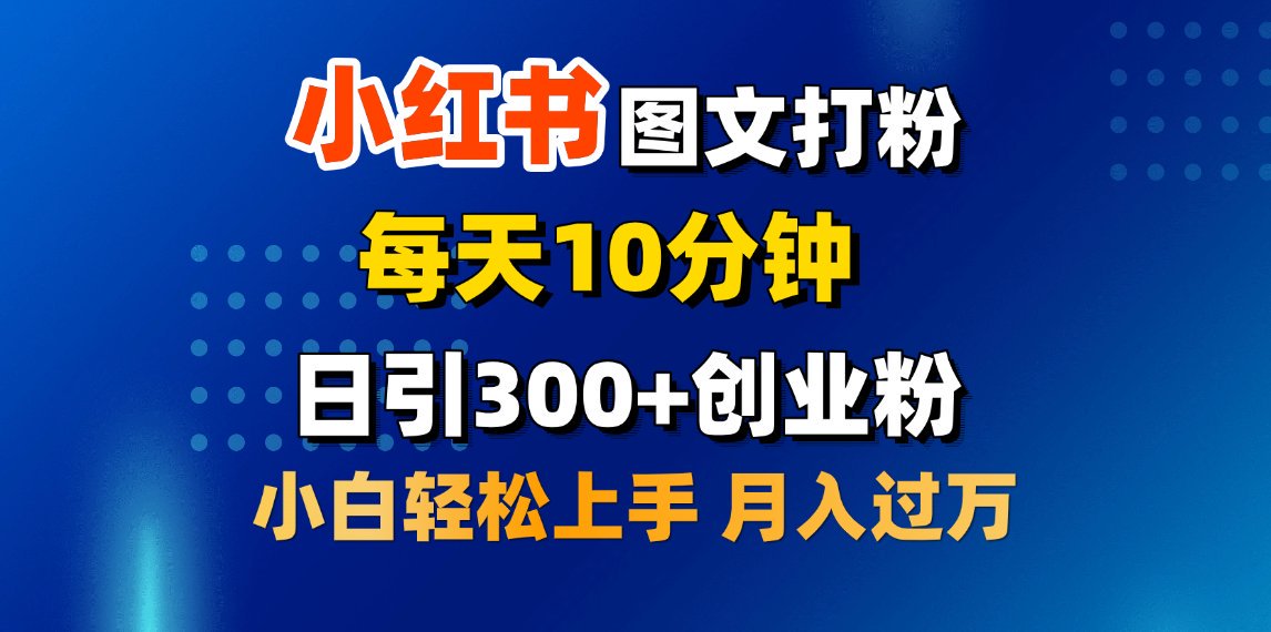 2月小红书图文打粉，每天10分钟，日引300+创业粉，小白轻松月入过万-繁星副业