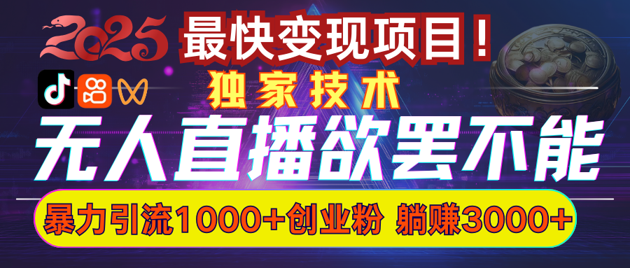欲罢不能的无人直播引流，超暴力日引流1000+高质量精准创业粉-繁星副业