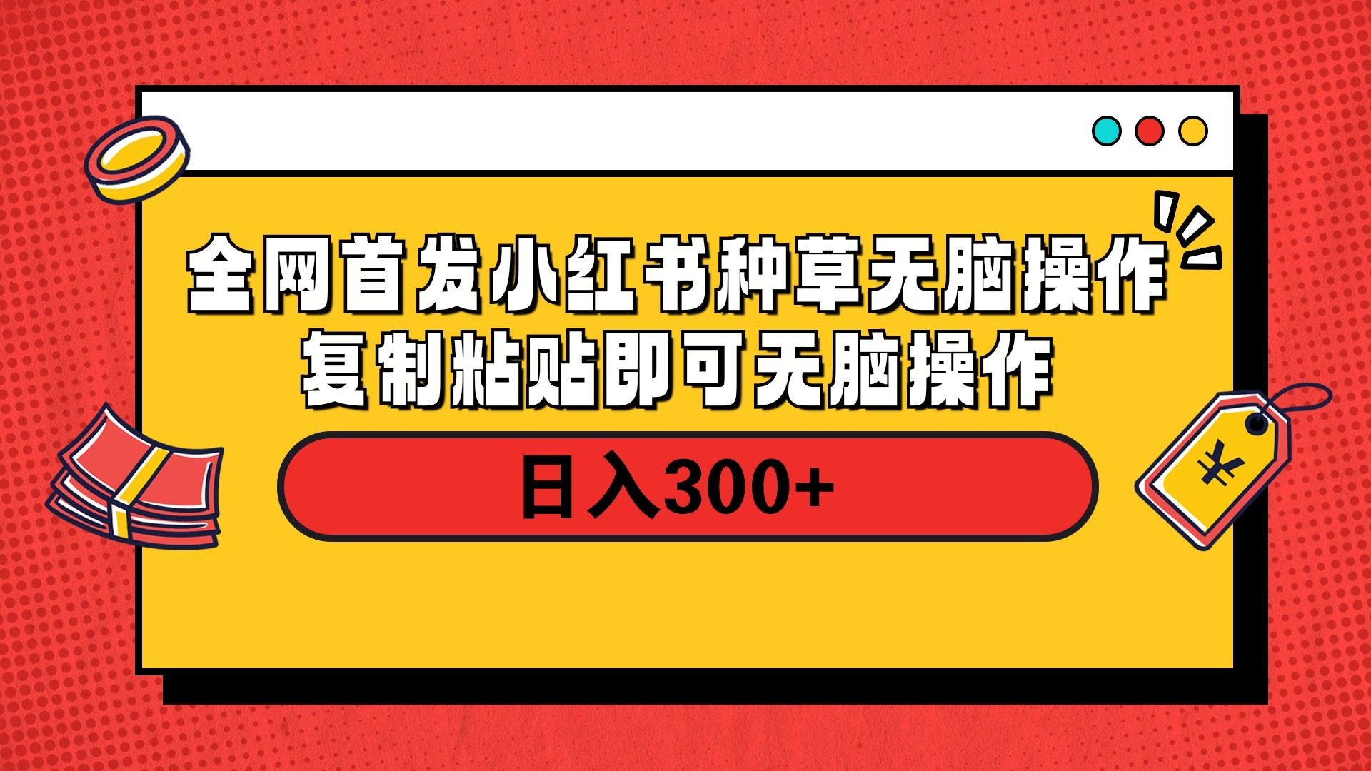 全网首发 小红书种草无脑操作复制黏贴即可 轻松日入300+-繁星副业