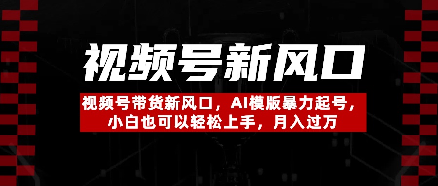 视频号带货新风口，AI模版暴力起号，小白也可以轻松上手，月入过万-繁星副业