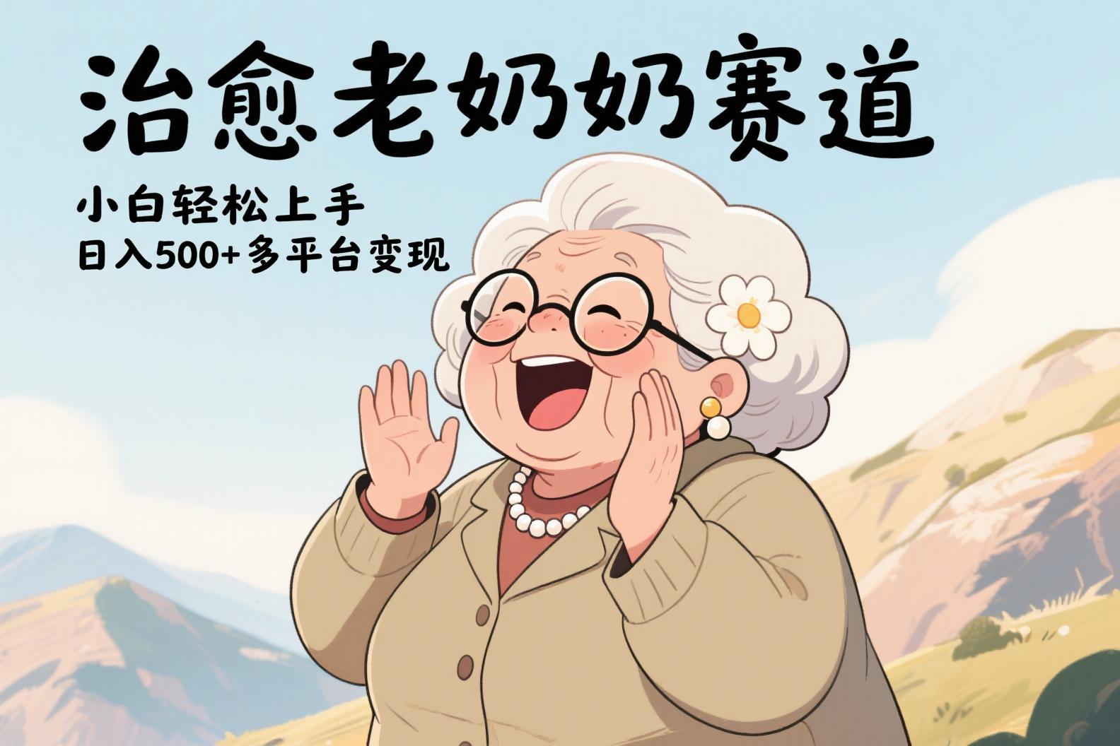 视频号治愈老奶奶赛道，小白轻松上手，日入500+多平台变现-繁星副业