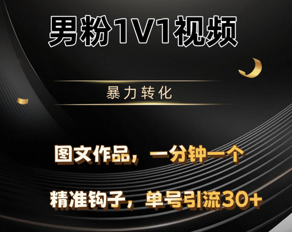 男粉1V1视频，硬改摄像头，高客单暴力转化，单日600+-繁星副业