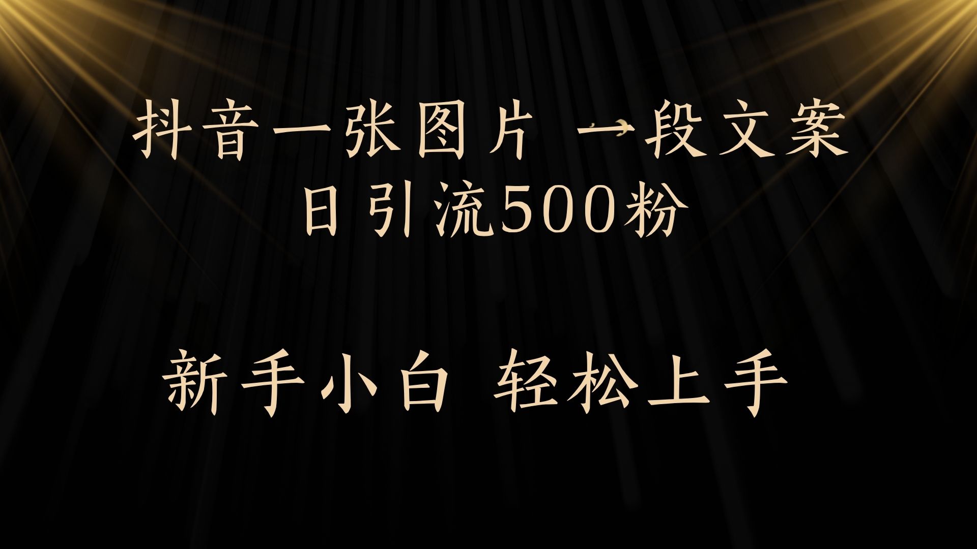 每天2分钟，抖音一张图片 一段文案日引流500粉-繁星副业