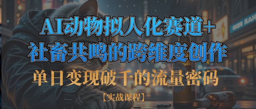 单日变现破千的流量密码,AI动物拟人化赛道+社畜共鸣的跨维度创作-繁星副业