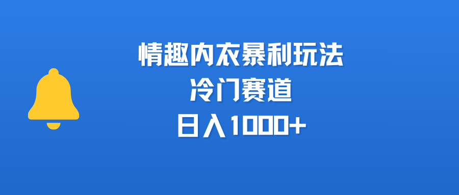 情趣内衣暴利玩法，冷门赛道，日入1000+-繁星副业