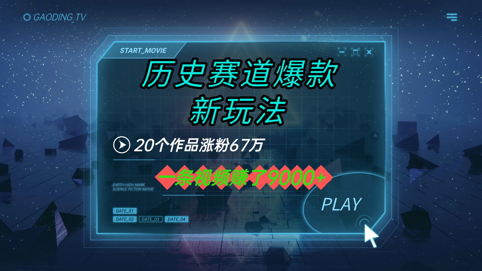 20个作品涨粉67万，一条视频赚了9000+，历史赛道爆款新玩法-繁星副业