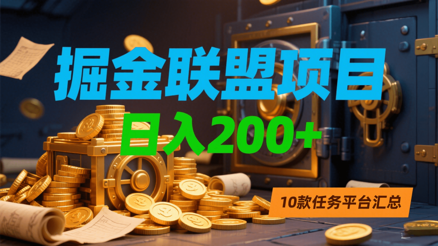 掘金联盟项目，日入200+，10款任务平台汇总-繁星副业